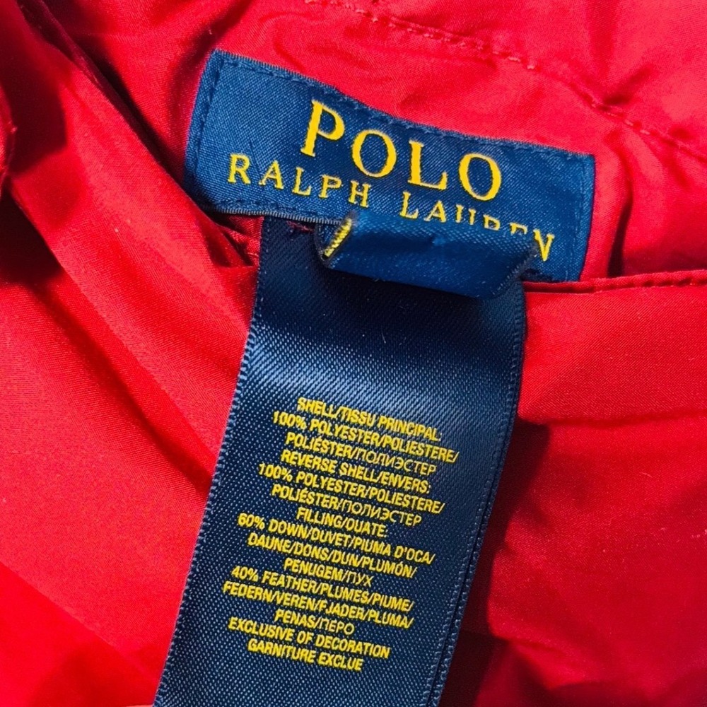 Polo Ralph Lauren‎ Reversible Puffer Vest Red Navy Blue Boys Large 14-16 Down - Picture 8 of 11